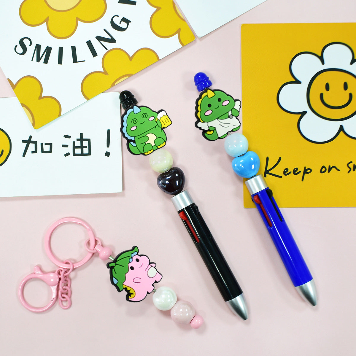 Wholesale Random 100pcs/pack  Cute cartoon dinosaur beaded necklace